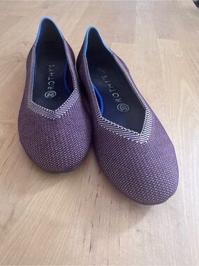 Rothy's Women's Plum Knit Ballet Flats with Blue Lining